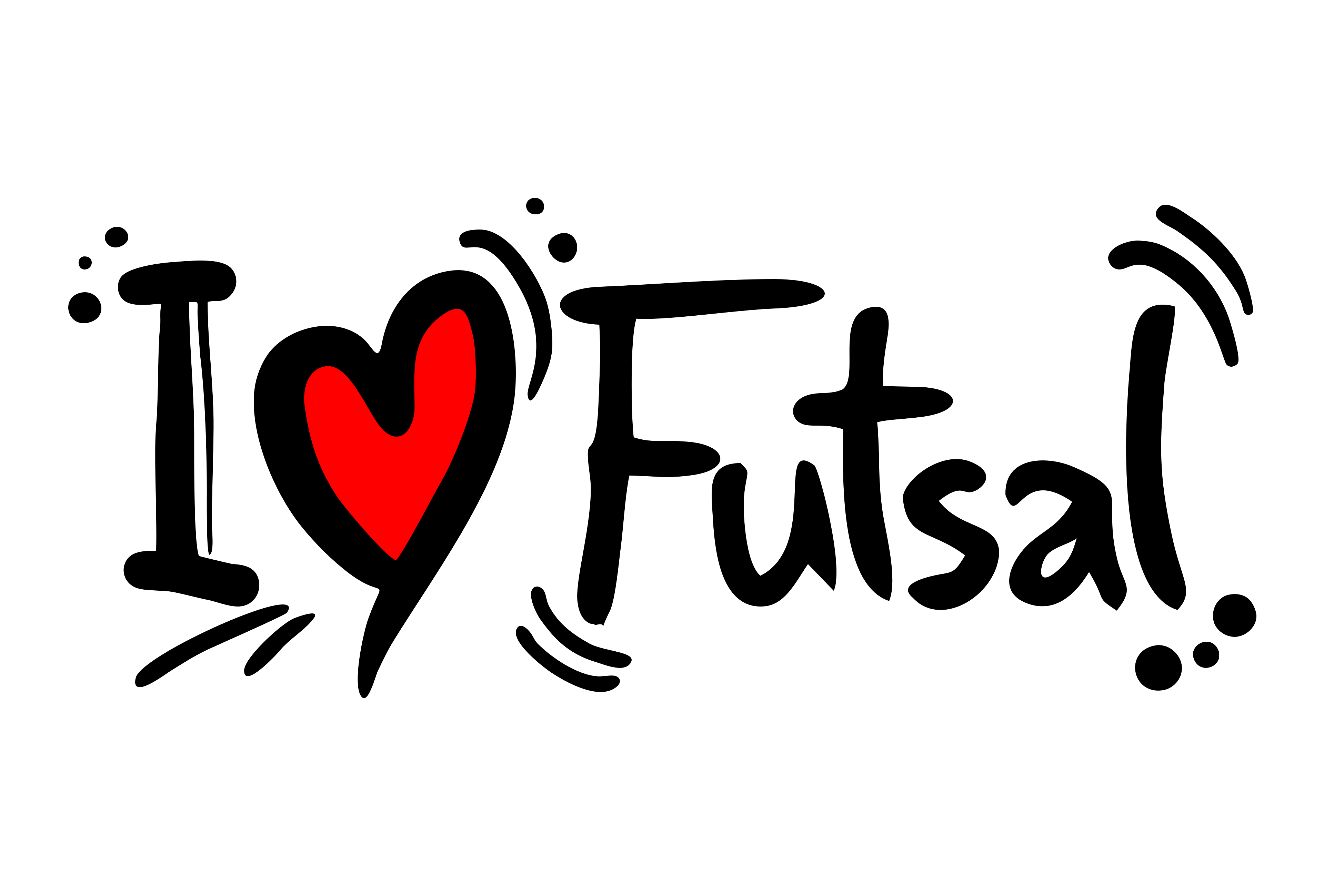Graphic image of text I love Futsal with a red heart